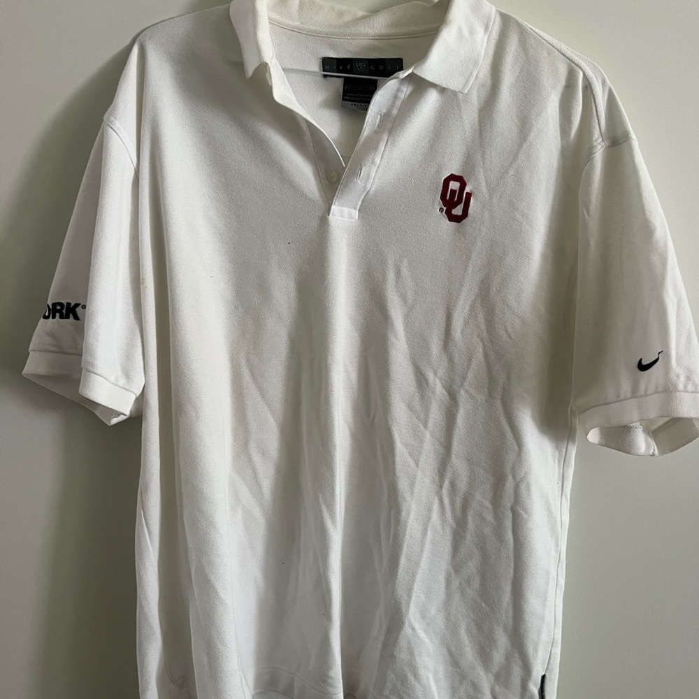 Vintage OU Nike Golf White Polo Shirt